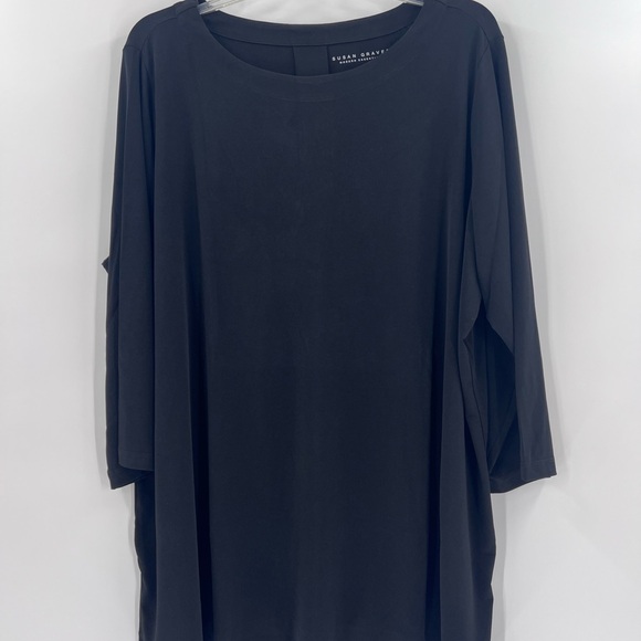 Susan Graver Modern Essentials Petite Liquid Knit Tunic new size 2X black - Picture 2 of 8